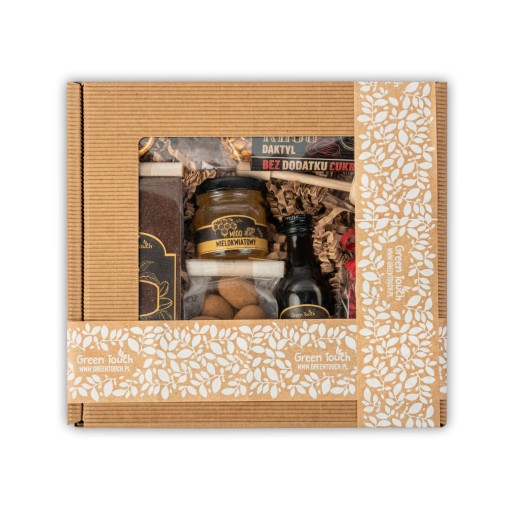 BOX ZESTAW PREZENTOWY prezent kawa miód syrop czekolada baton migdały KRAFT - obrazek 5