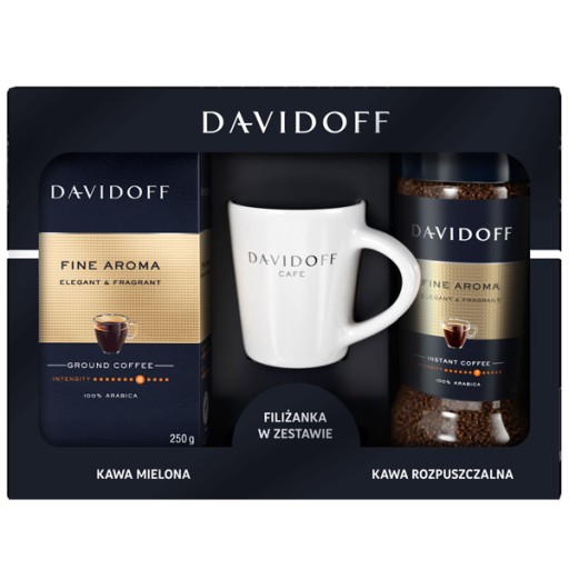 Davidoff Fine Zestaw z Kubkiem 250g kawa mielona+100g kawa rozpuszczalna
