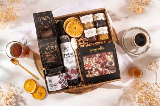 KOSZ PREZENTOWY PREZENT NA ŚWIĘTA ZESTAW HERBATA KAWA PREMIUM BOX SYROP - obrazek 3