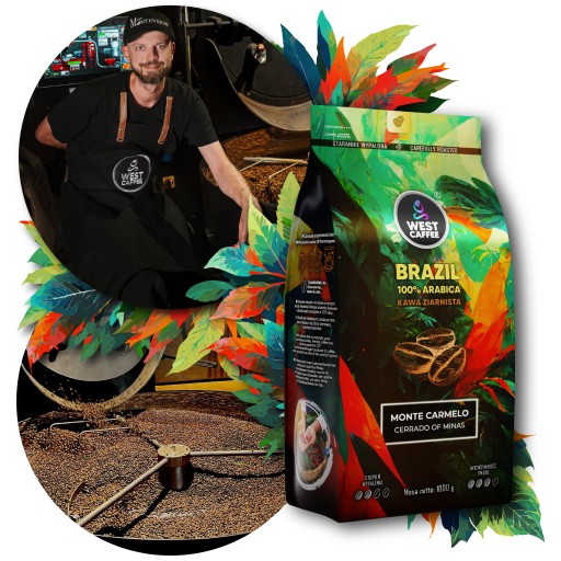 Kawa ziarnista Brazylia 1kg Świeżo Palona - 100% Arabica - Monte Carmelo - obrazek 8