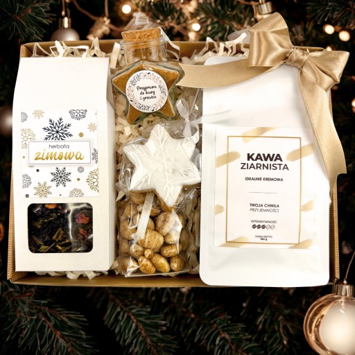 ZESTAW PREZENTOWY ŚWIĄTECZNY upominek prezent kawa herbata czekoladki - obrazek 7