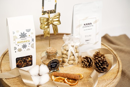 ZESTAW PREZENTOWY ŚWIĄTECZNY upominek prezent kawa herbata czekoladki - obrazek 4